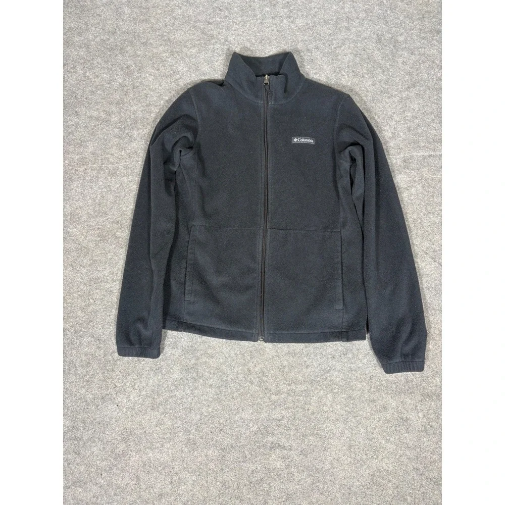 Columbia Mens Black Full Zip‎ Fleece Jacket Mock Neck XY0009 1843931 Large
